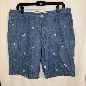 Cremieux Blue Anchor-Patterned Men's Shorts